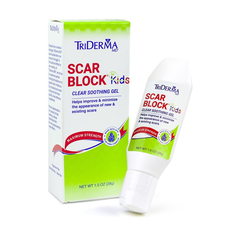TriDerma Scar Block for Kids â€“ Gentle Scar Gel for Children | Helps Reduce Appearance of New & Old Scars, Cuts & Scrapes | Soothing Formula 1 oz - Image 1